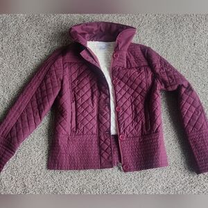 Lija Quilted Golf Burgundy Jacket